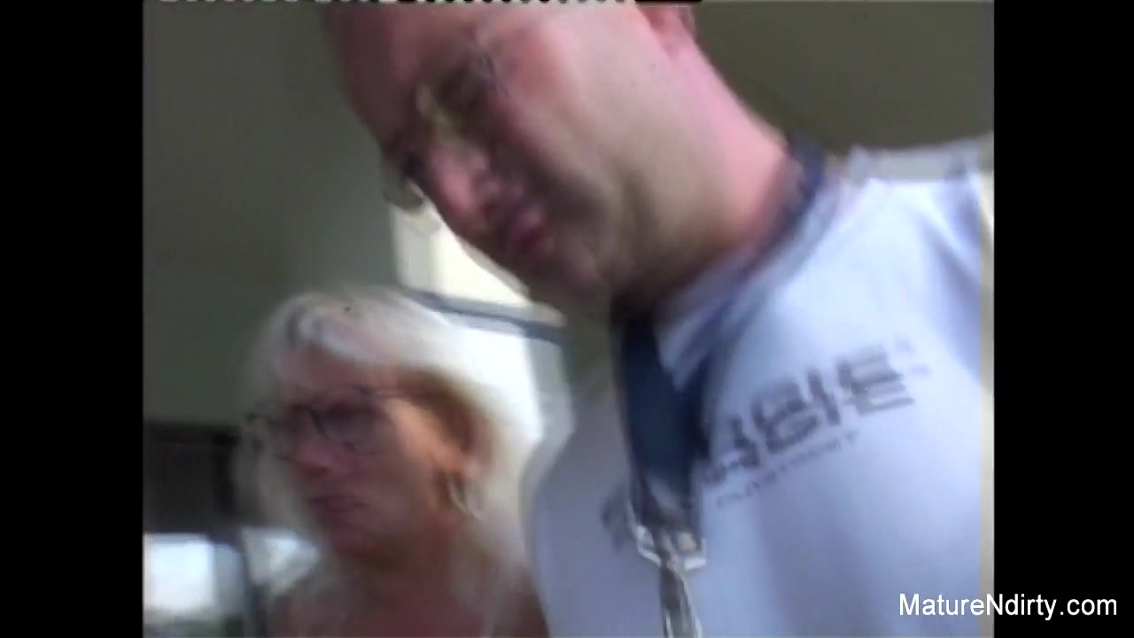 Blonde Grandma Gets Some Cum On Her Glasses - Mature'NDirty