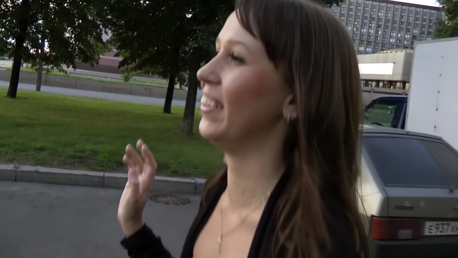 Cute girl sucks dick and rides it in the outdoors