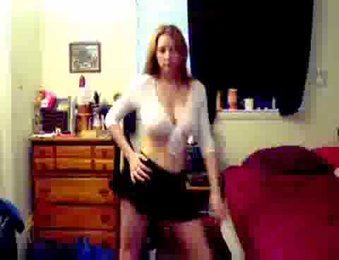 Big tittied blonde strips for the internet audience