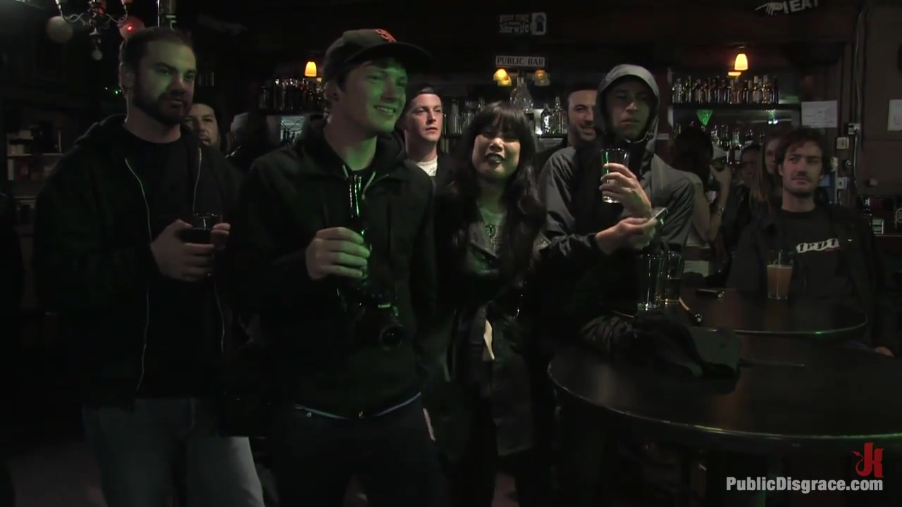 Beautiful Brunnette, Jade Indica, Is Bound And Fucked In A Crowded Bar - PublicDisgrace