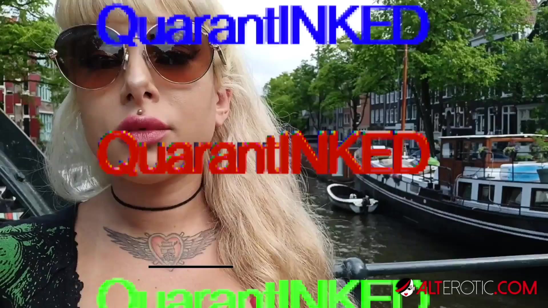 Katerina Kalista Tattoos Alt Erotic Logo on Herself in an Empty Tattoo Shop!