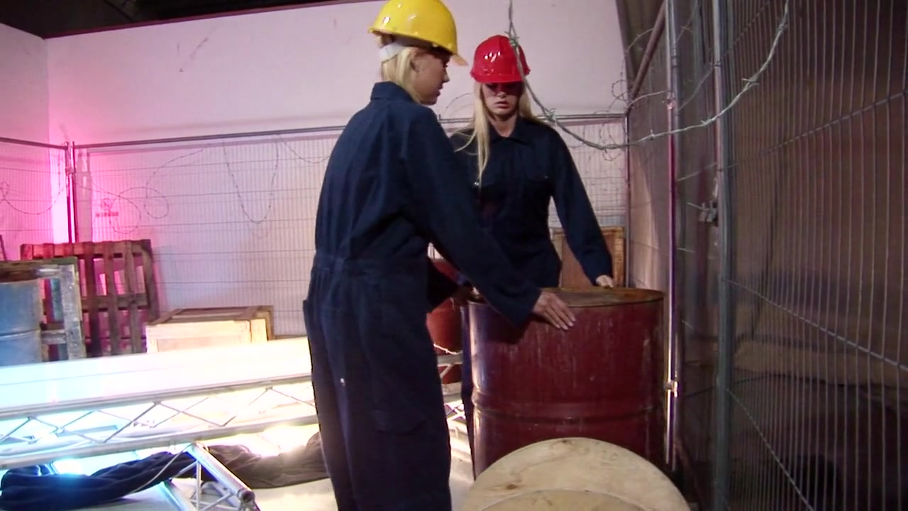 Platinum blonde manual laborer girls have it hard by 2 Girls 1 Guy