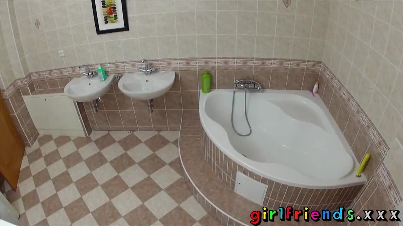 Girlfriends Hot babes wash each other before sex
