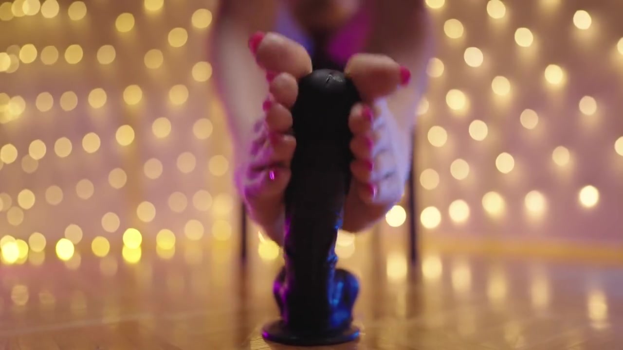 Sadistic Male Pink Long Toenails Footjob Play With Big Black Dildo Artistic Style
