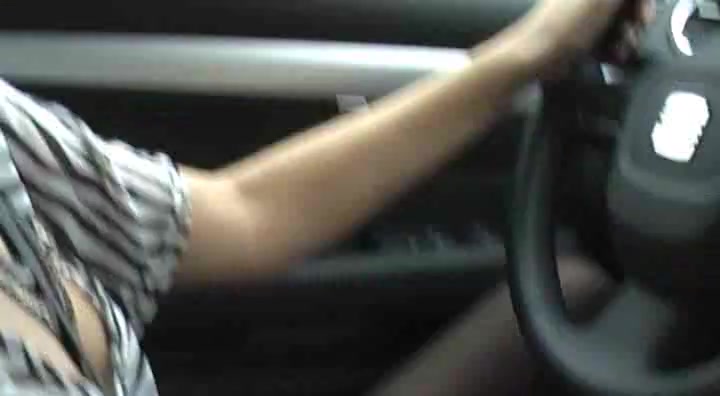 Zuzinka masturbates her pussy in the car