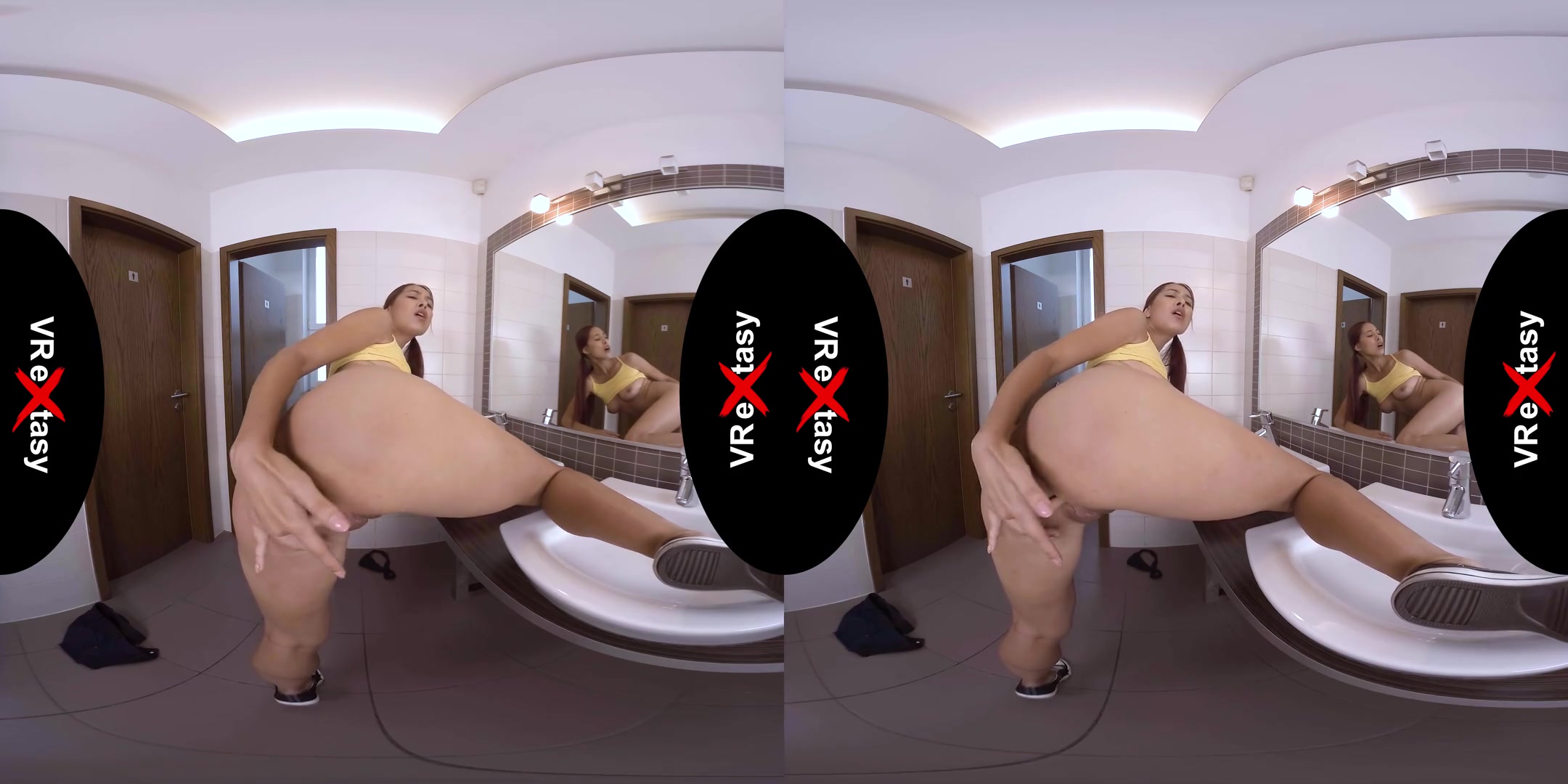Paula Shy - Masturbates in Restroom; Hot Pornstar Solo