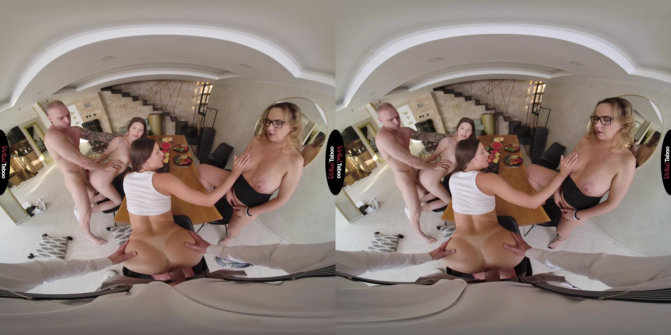 Jane White, Margo Von Teese VR Porn: The Cumsters Family - Episode 3 Dish Of The Evening - VirtualTaboo
