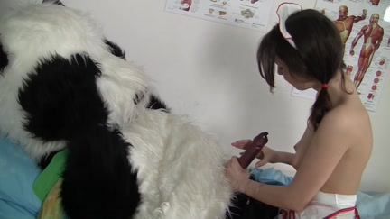 youthful nurse screwed with teddy bear