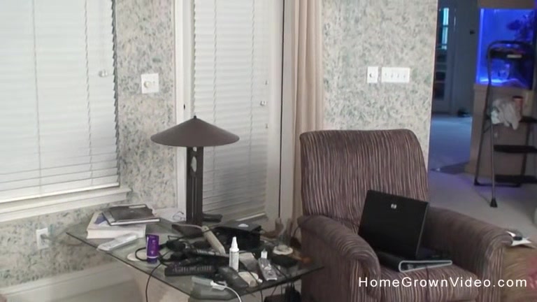 Amateur blonde BBW taking on two hard dicks