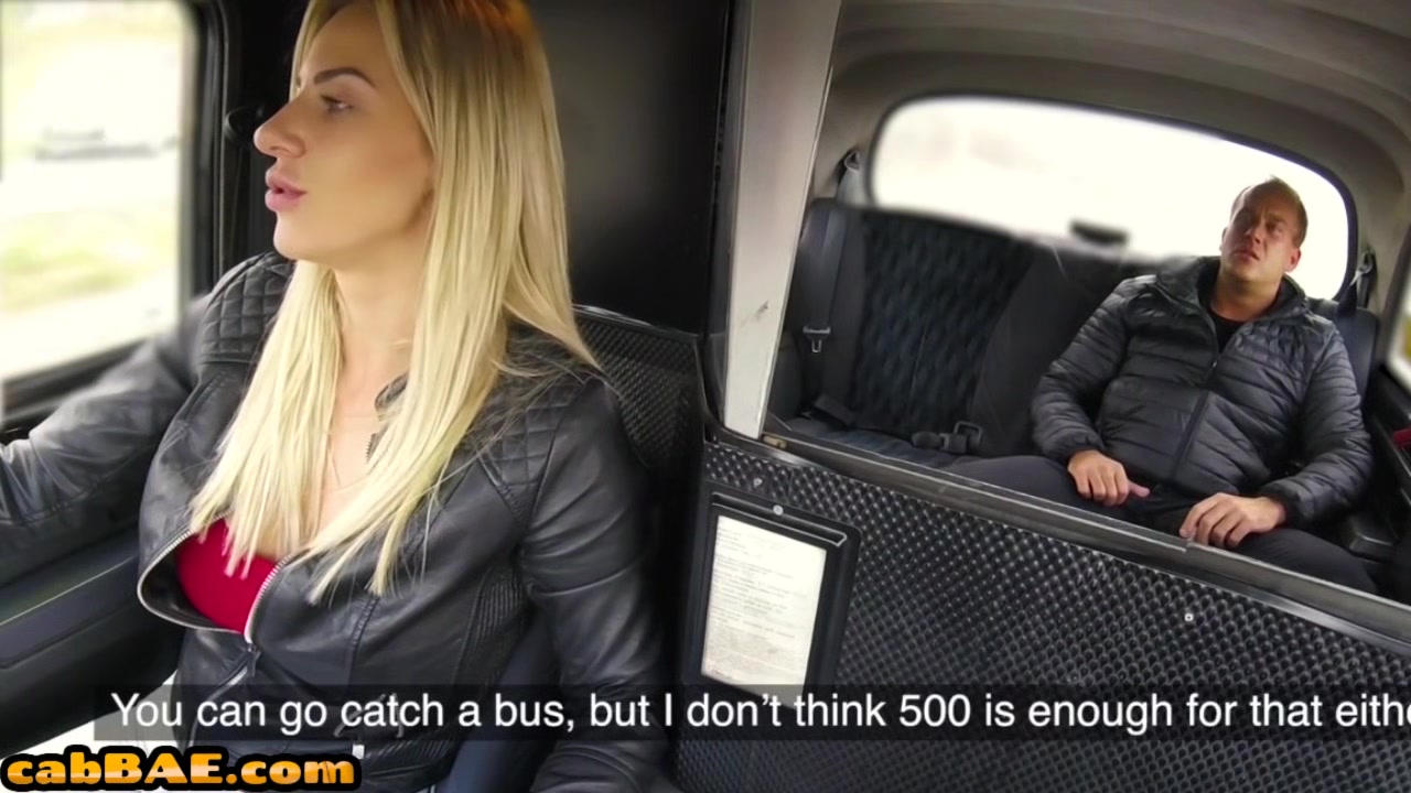 Busty blonde cabbie rides passengers dick after blowjob