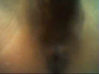 Fun with a black curved dildo