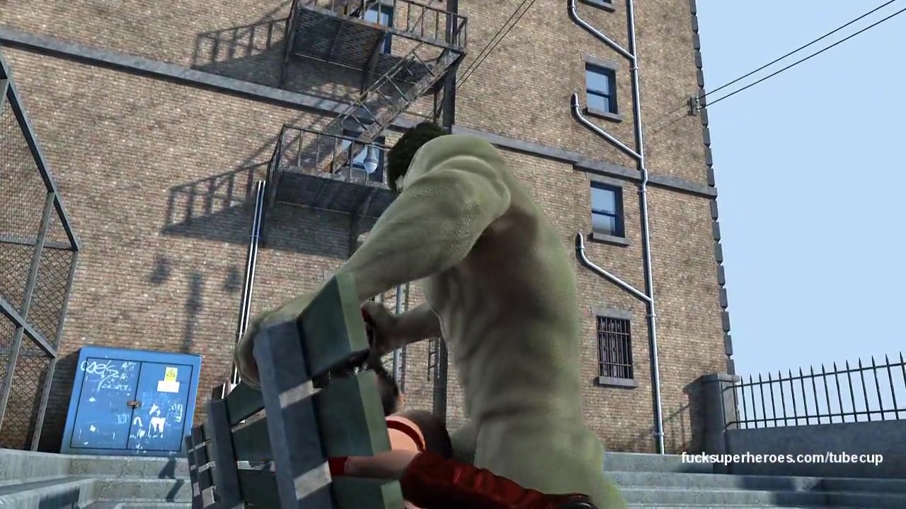Hulk smashes into Electra's tight cunt