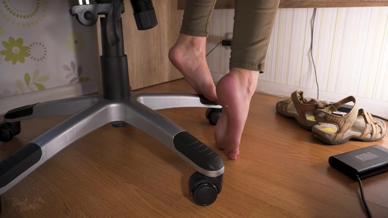 Worship My Sexy Feet In Worn Sandals Under Table