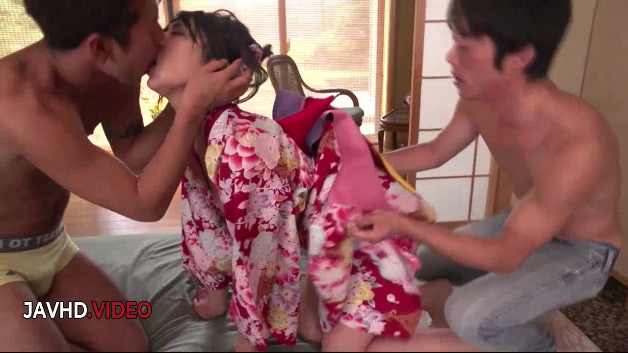 Naughty Asian Yuna Shiratori enjoys intense Japanese creampie trio session