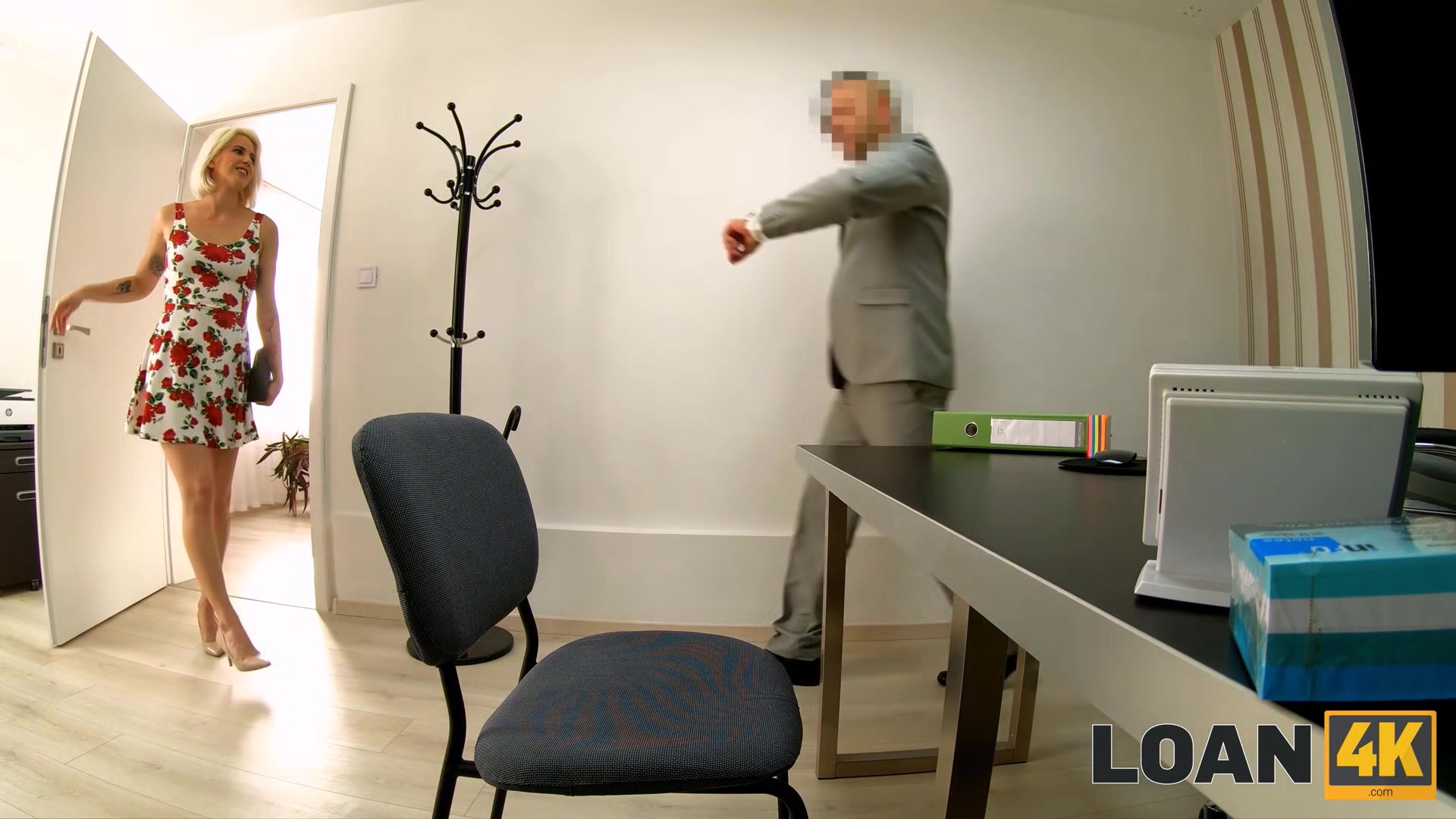 LOAN4K. Naughty blonde beauty cheats on her husband with the lender