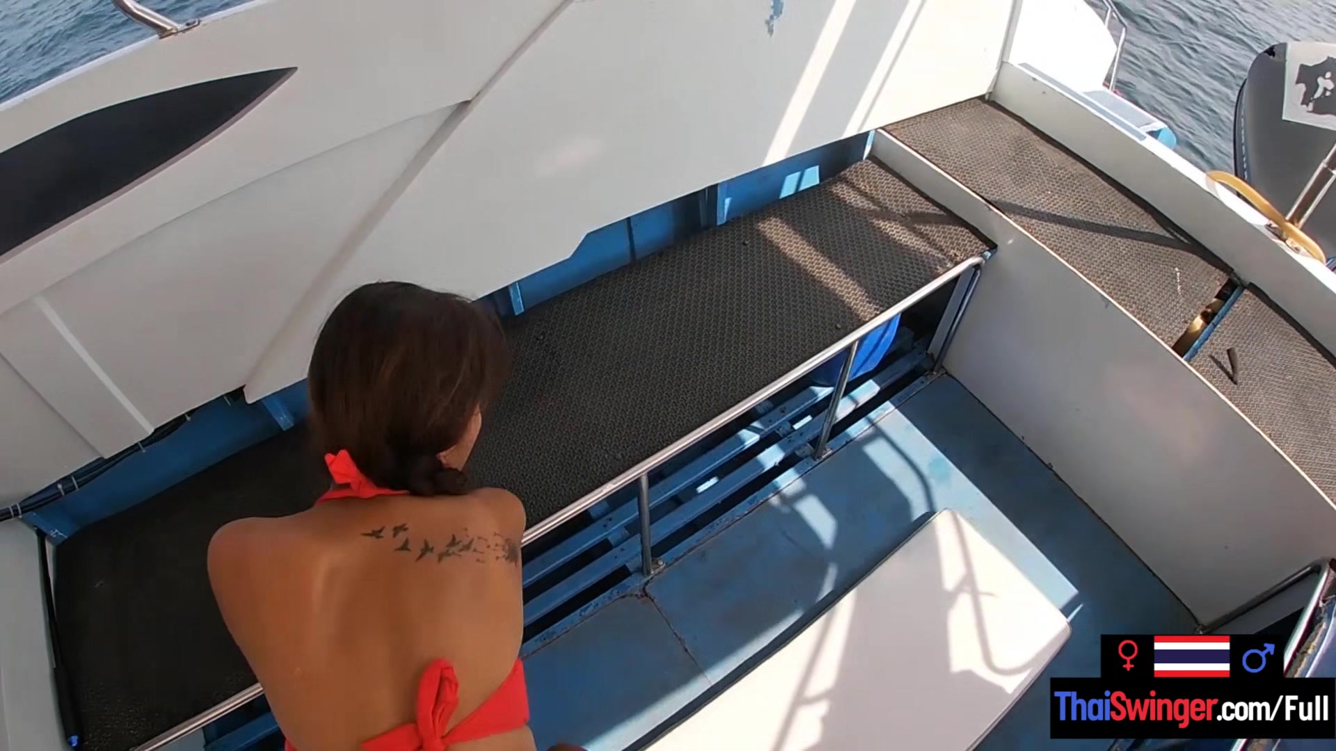 Rented a boat for a day and had sex on it with his Asian teen 18+ girlfriend