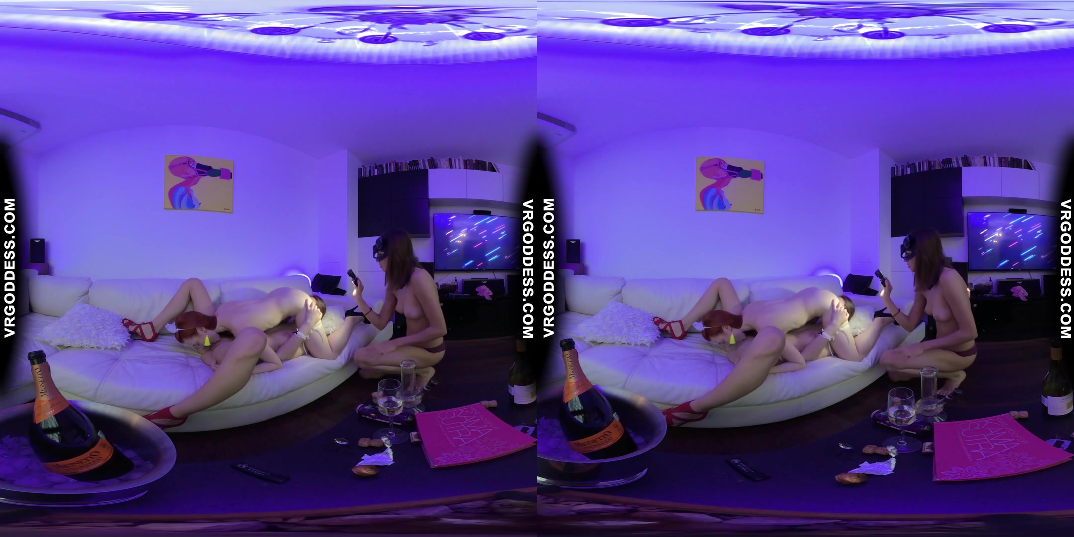 Late Night Girl Party Champagne Lesbian Threeway 3some Pussy Licking Top Models