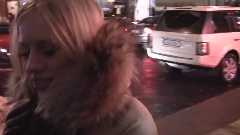 A stunning blonde goes for pickup sex