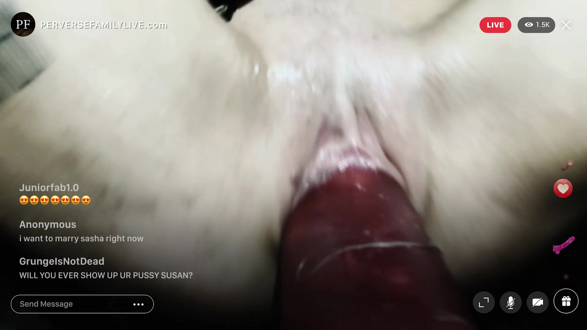 PERVERSE FAMILY LIVE - Anal Stretching With Massive Dildo