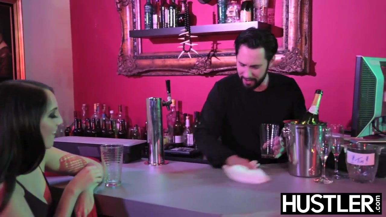 Young succubi Nickey Huntsman doggystyled on bar stool