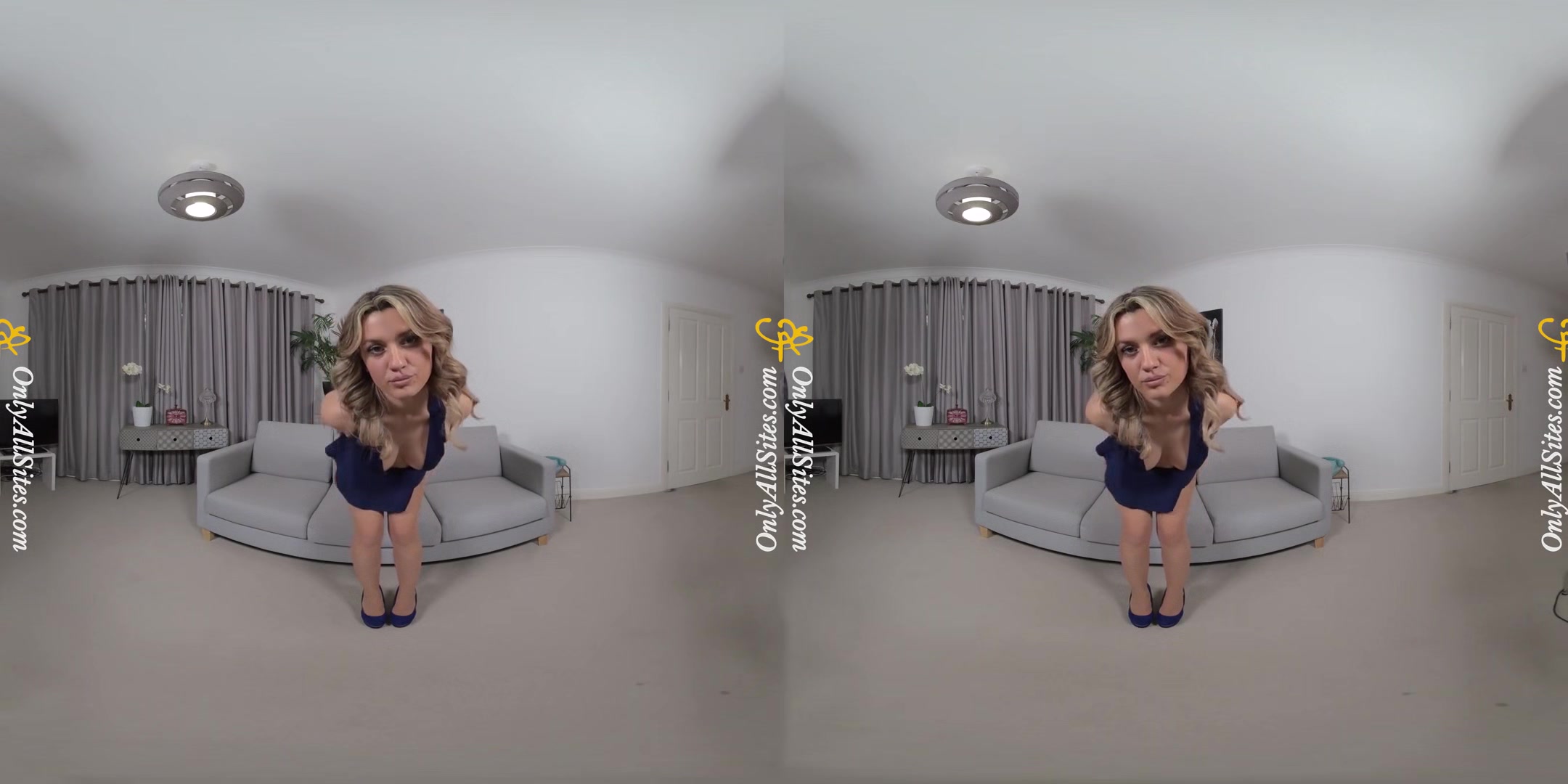 Chelsea Chamberlain - Play with Her Big Tits - Blonde Solo Model Striptease Nylons