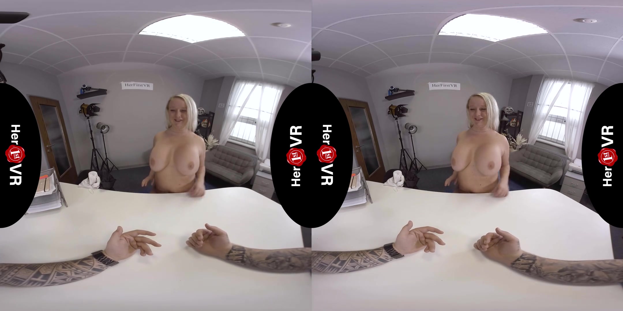 Monika - VR Casting; Big Tit Blonde Chubby Amateur