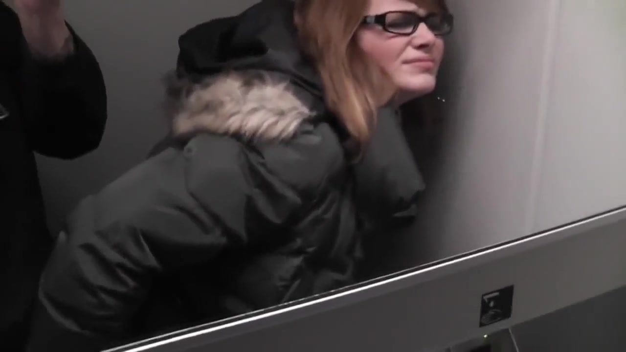 Redhead German in Grey Puffy Jacket and Fur Hood Sex