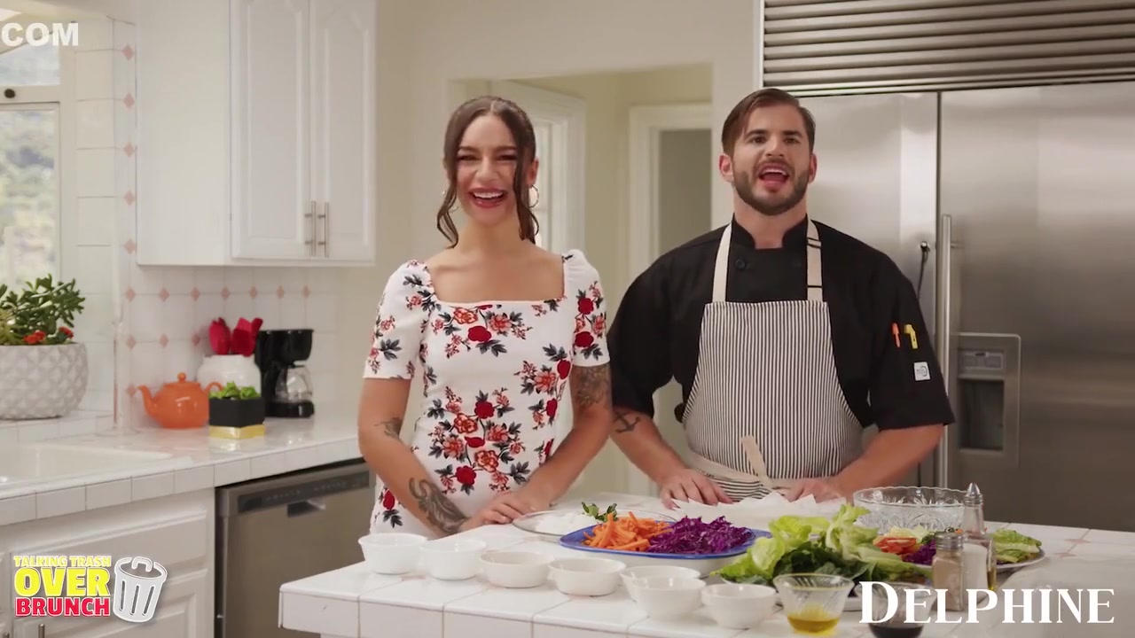 April Olsens Naughty Cooking Show Turns Into A Sexy Threesome With Delphine Films