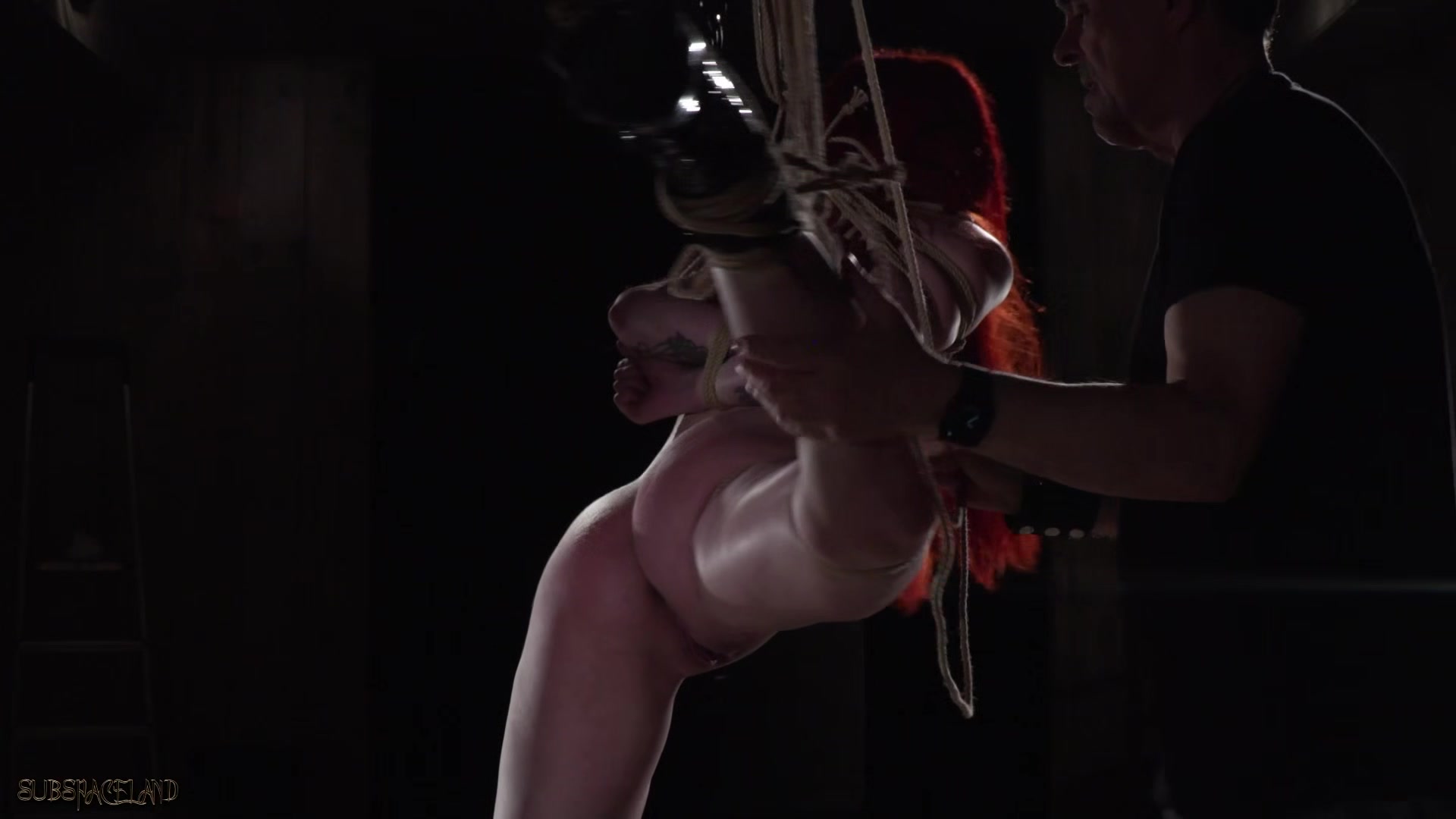 Deepthroating my sexy redhead slave while she gagging
