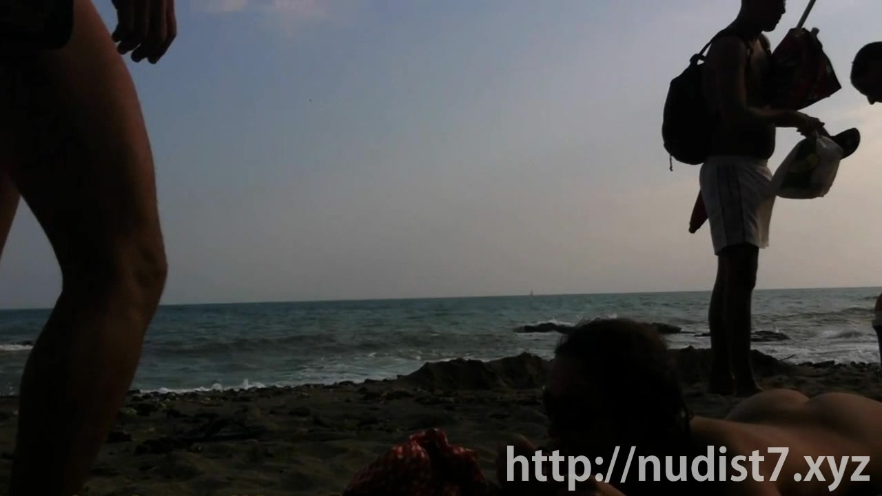 Several sexy nude girls caught on a beach with a