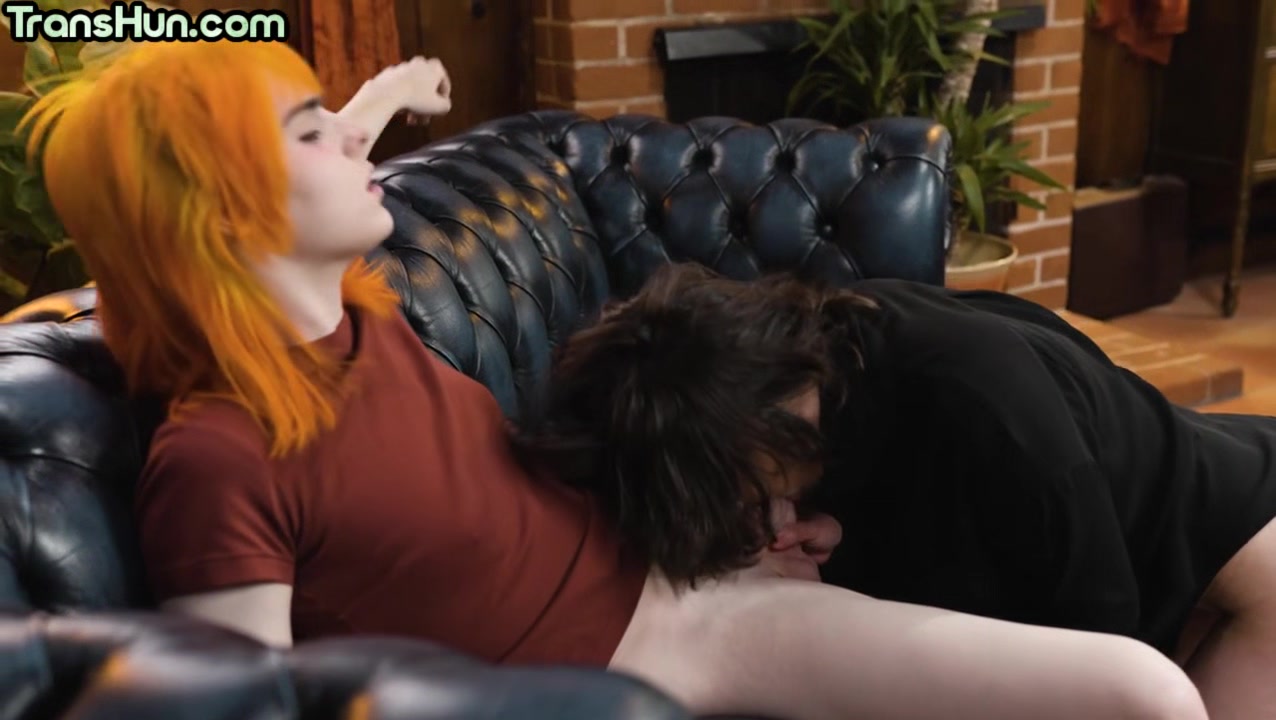 Transsexual lady penetrates female lady in wet pussy hole
