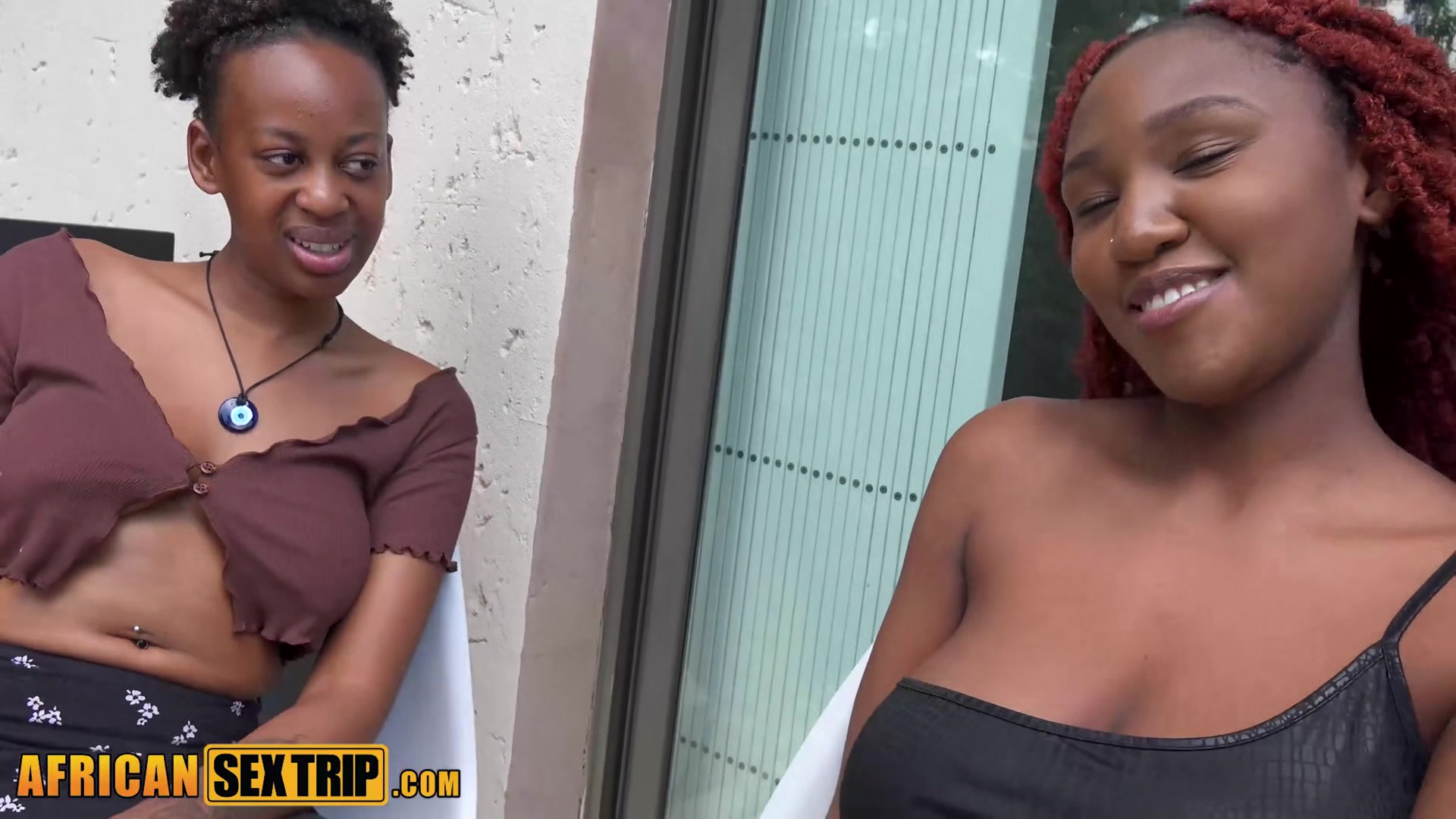 African Sex Trip - Lesbian Fun Abandoned For Big White Cock Sharing
