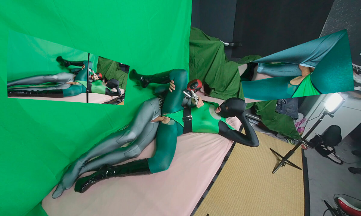 Nora Fox Full Green Leotard and Nylon - NylonXtreme