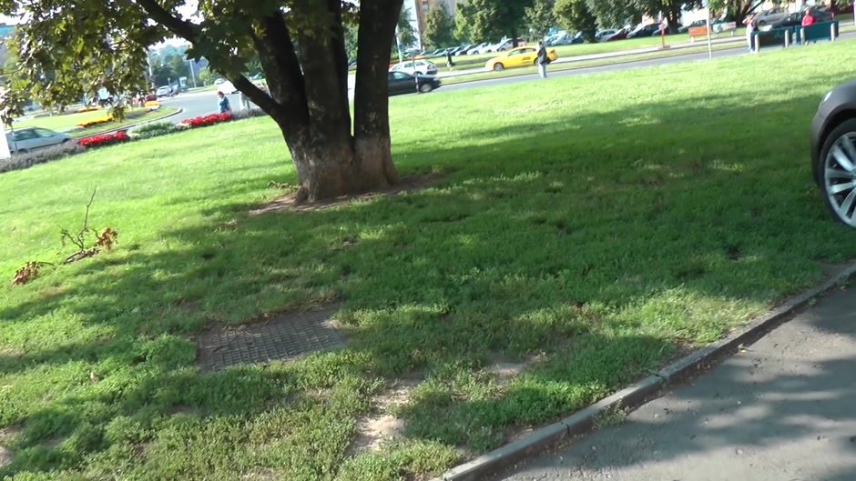 Busty minx Kelly rides cock in a public park