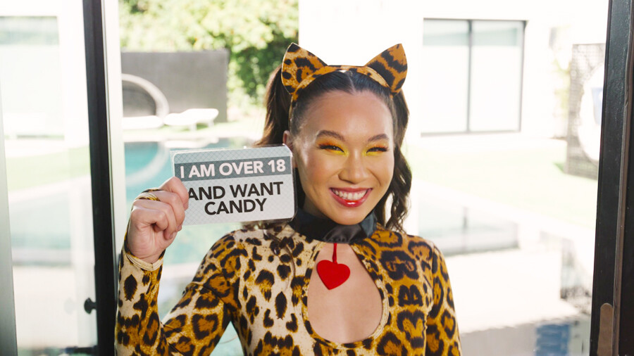 Petite small tits Asian teen 18+ gets big dick instead of candy