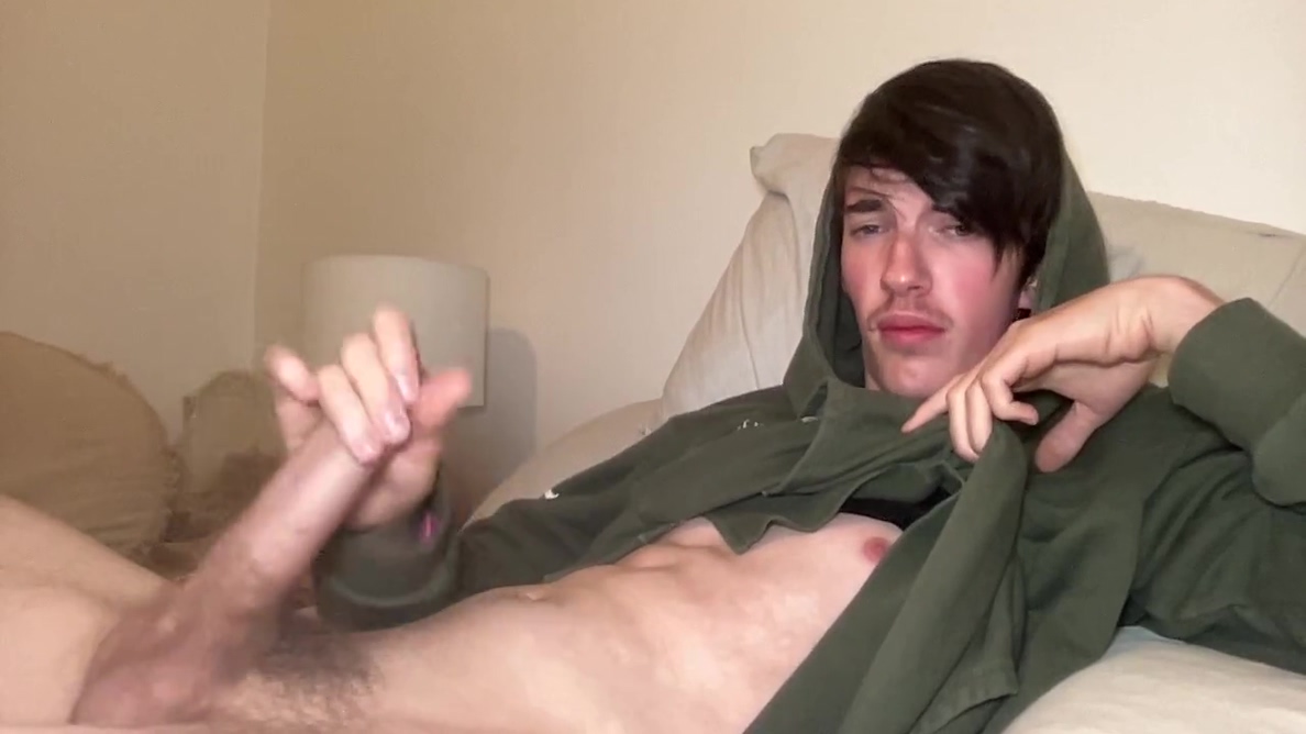 Gay Boy In Loves Jerking His Dick While Feeling Him Self