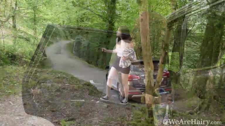 Emily Rose masturbates outside in her forest