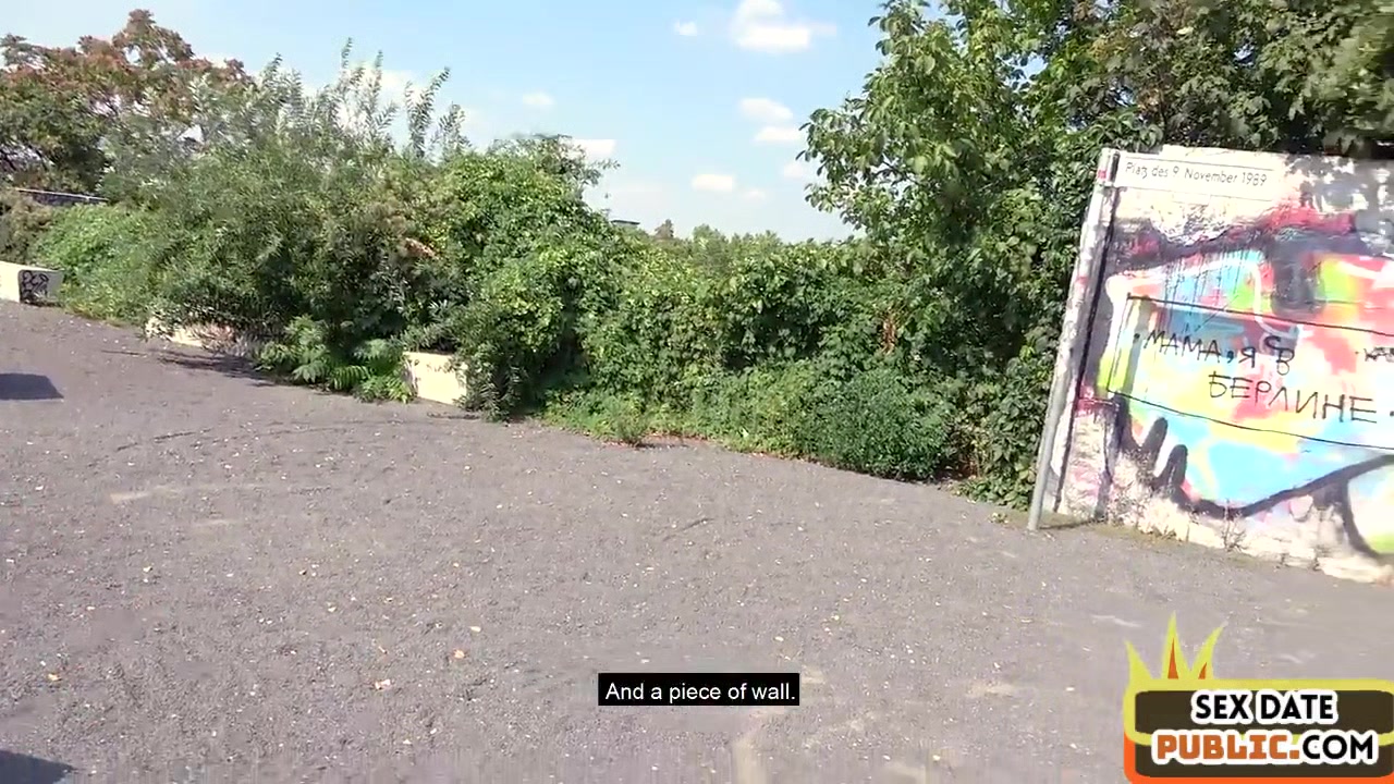 Real public fucked German lady rides sex date cock outdoor