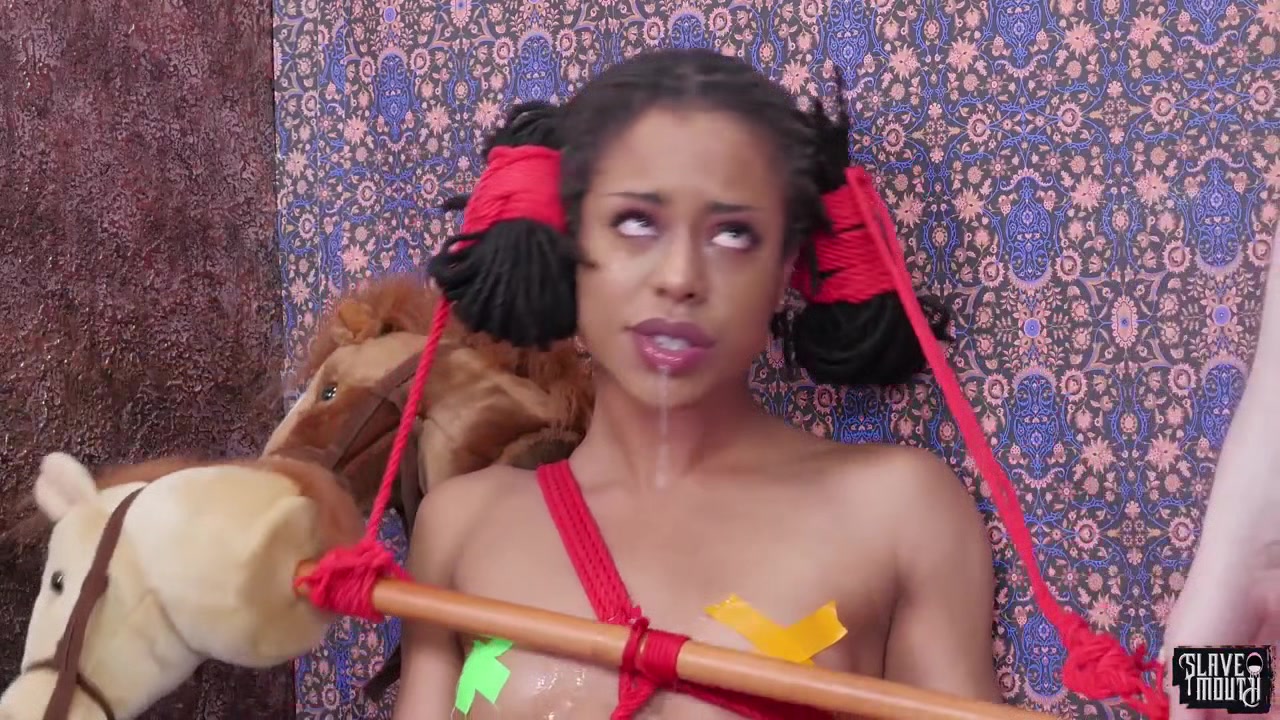 Kira Noire ebony beauty is bound for BJ