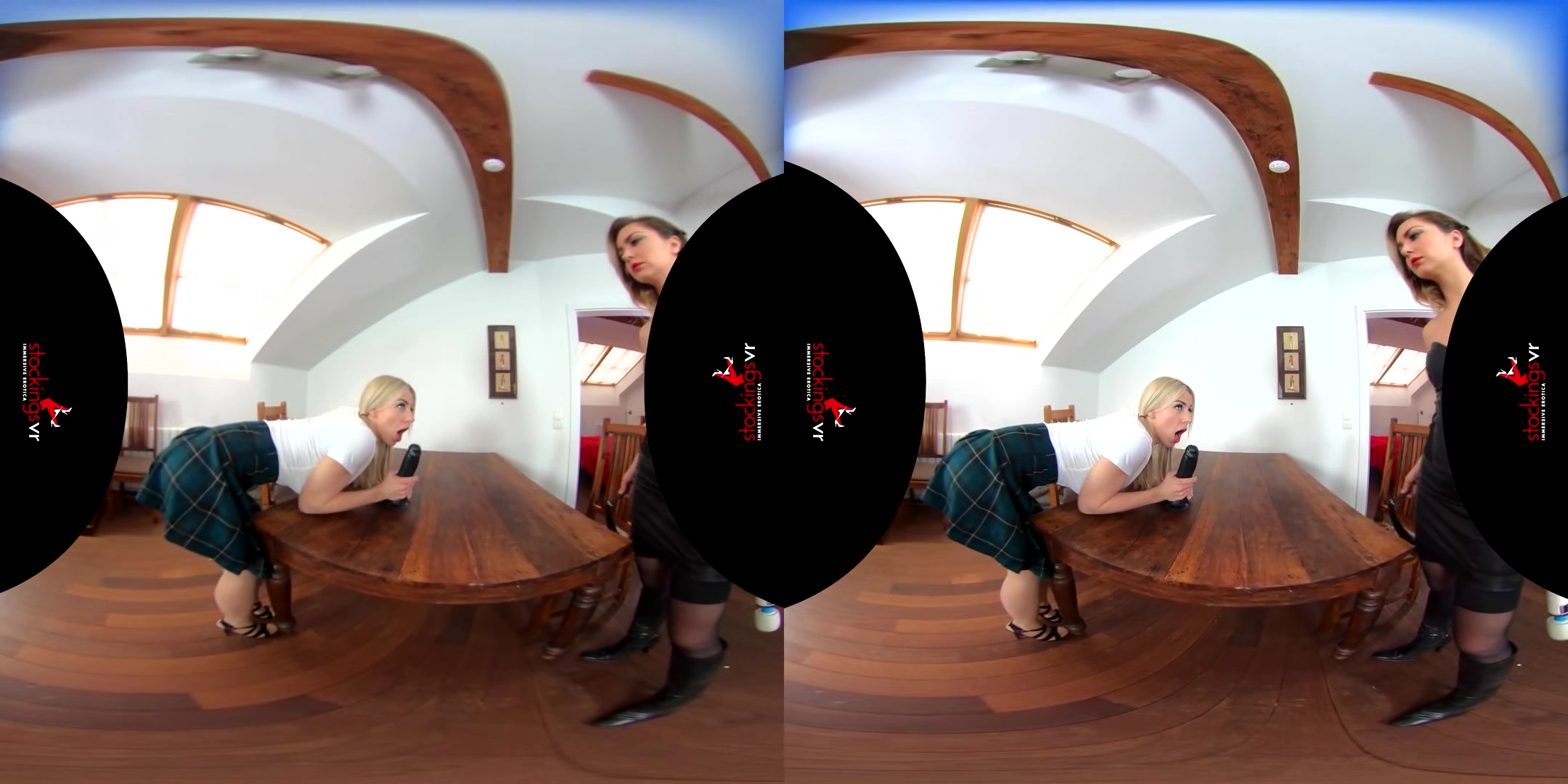 The Schoolgirl And The Domme - Lesbian Pornstars Stockings