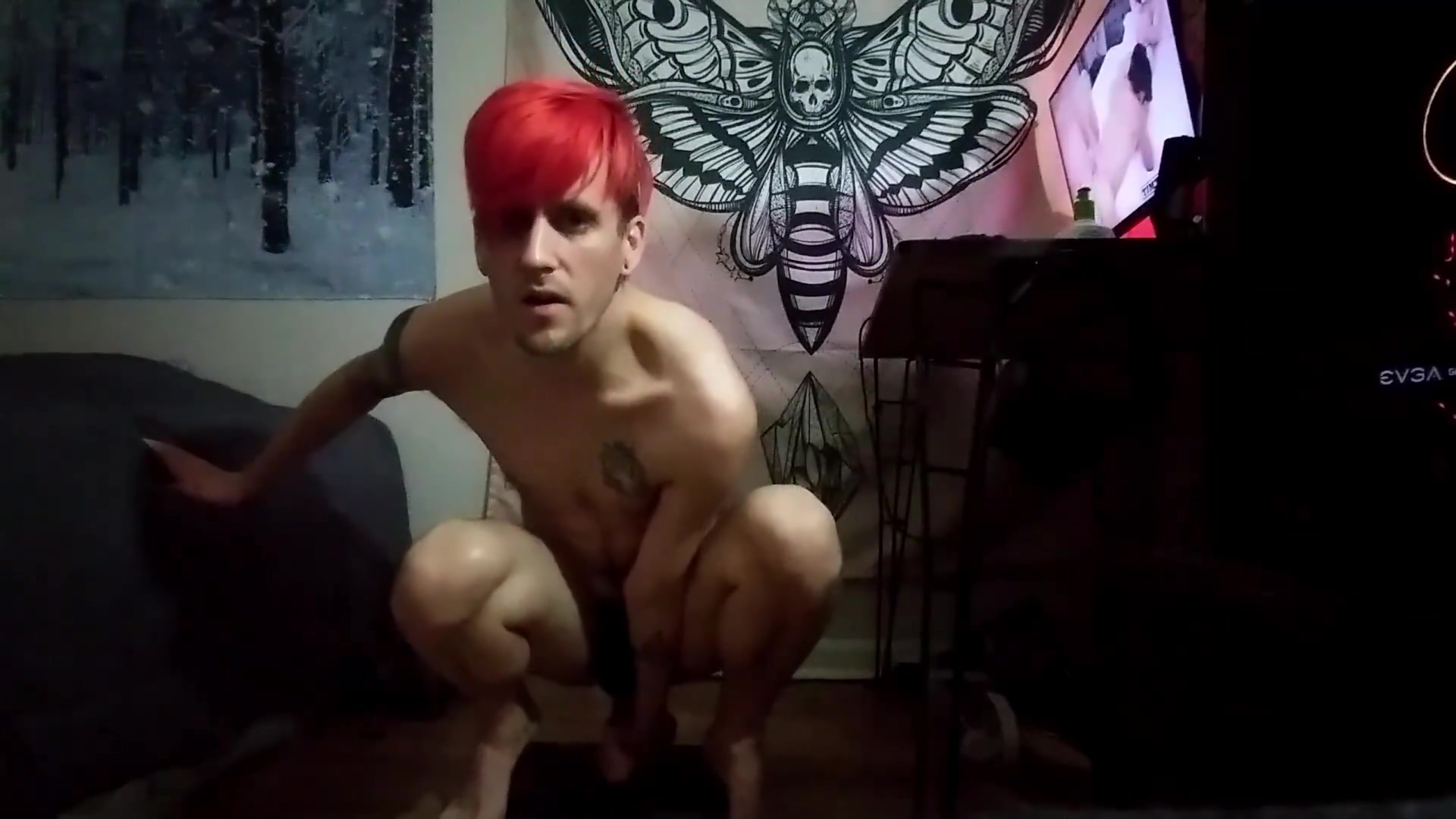 Riding A Huge Dildo