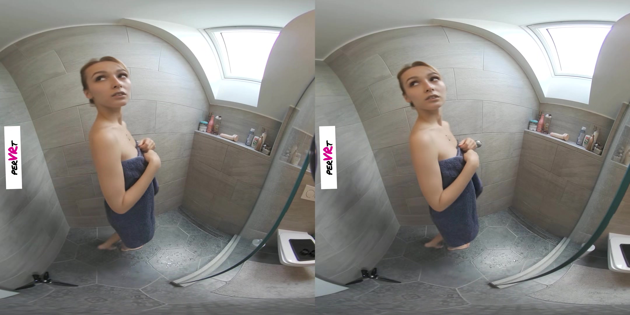 Perfect Blonde Teen Has A Hot Shower - Voyeur