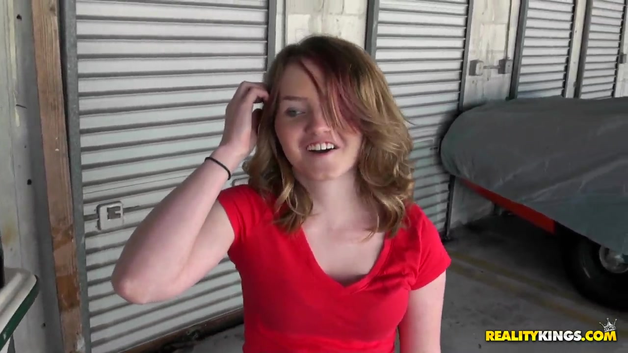 teen 18+ cutie sucking a cock for money in the garage