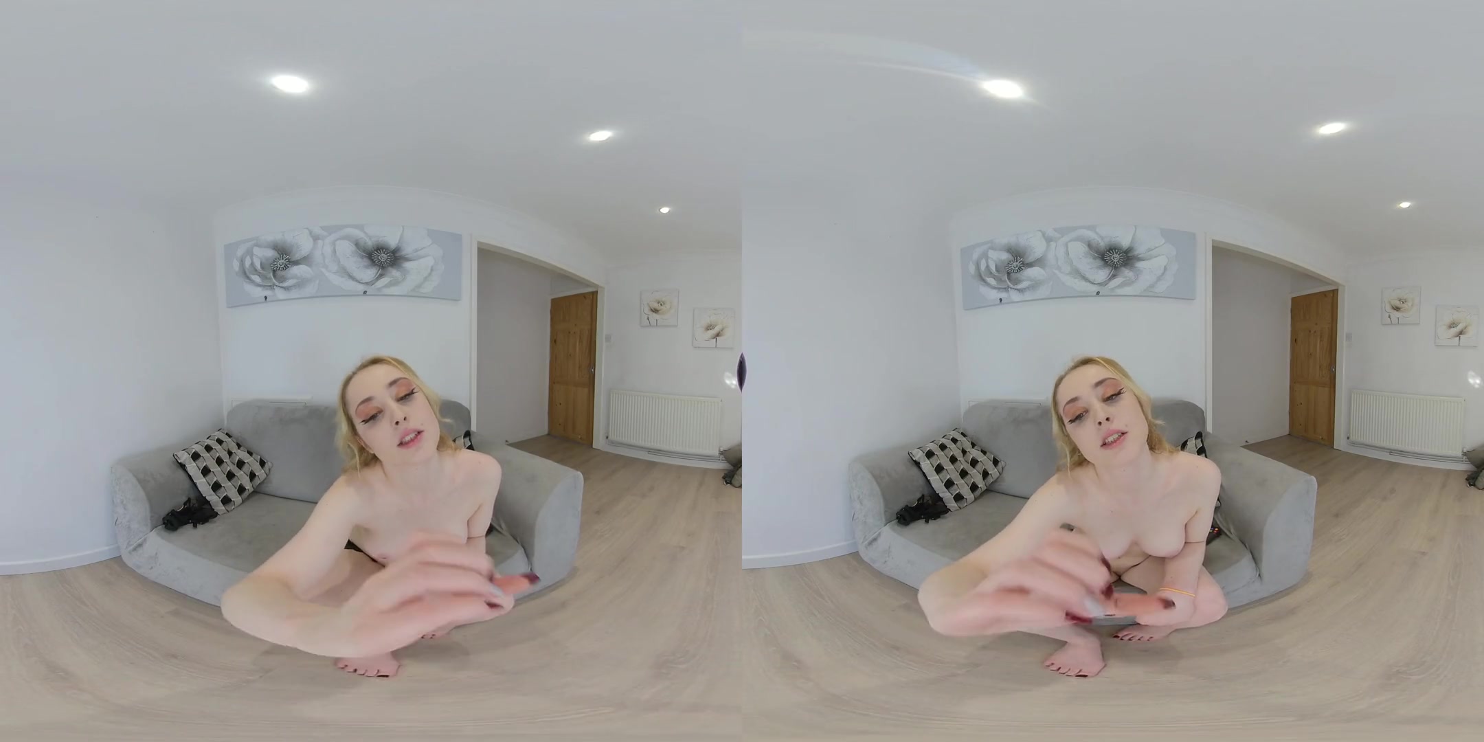 Gamer Girl Tease - Cute Amateur Blonde Stripping and Masturbating