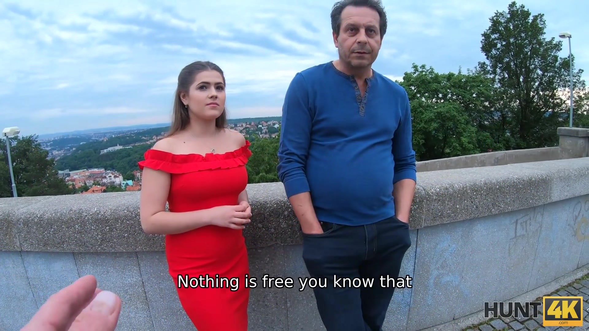 HUNT4K. Hunter with the camera offers money to poor male for sex with his hot Step daughter