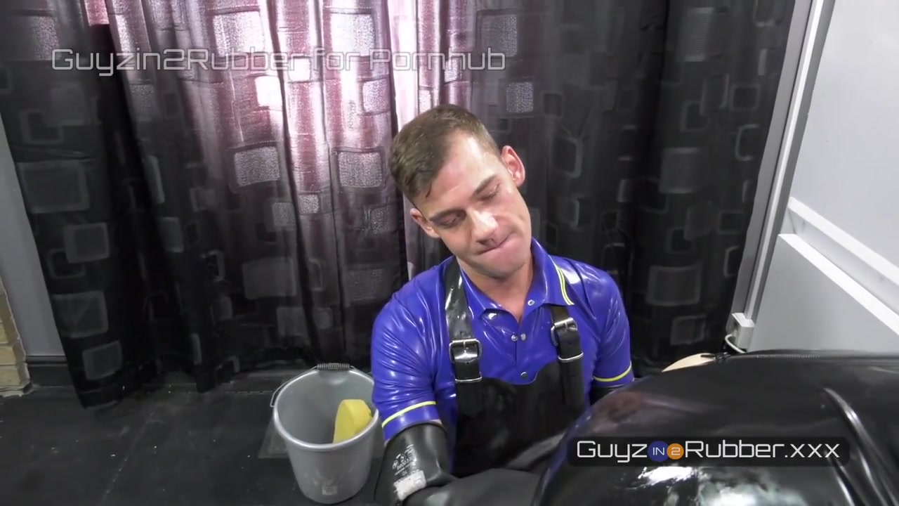 Two Guys In Tight Shiny Rubber & Orange Boots Arse Fingering Jerking Each Other Dildos Rimming