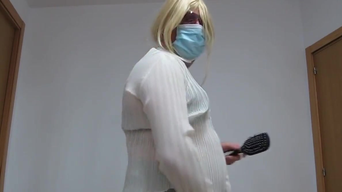 Crossdressing With Skirt And Lingerie