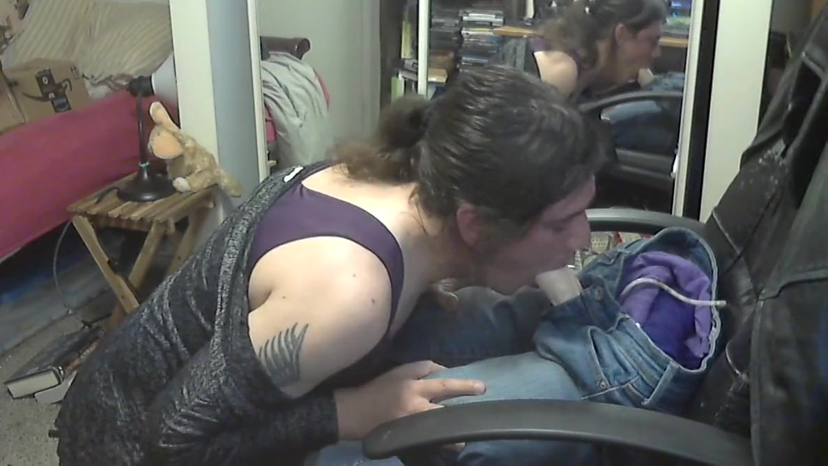 Jenn Gets A Load In Her Purple Dress