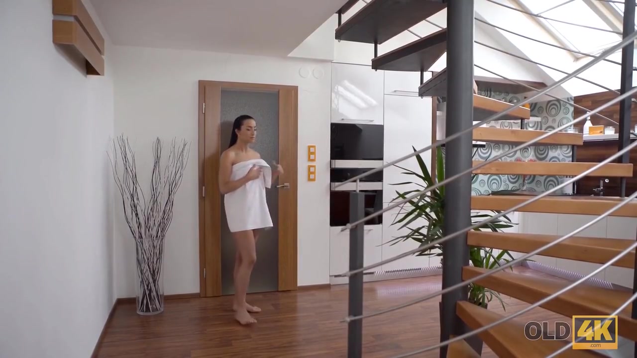 Old Man Wants To Be Carnal So Naked Brunette Comes To His Bed With Anna Rose