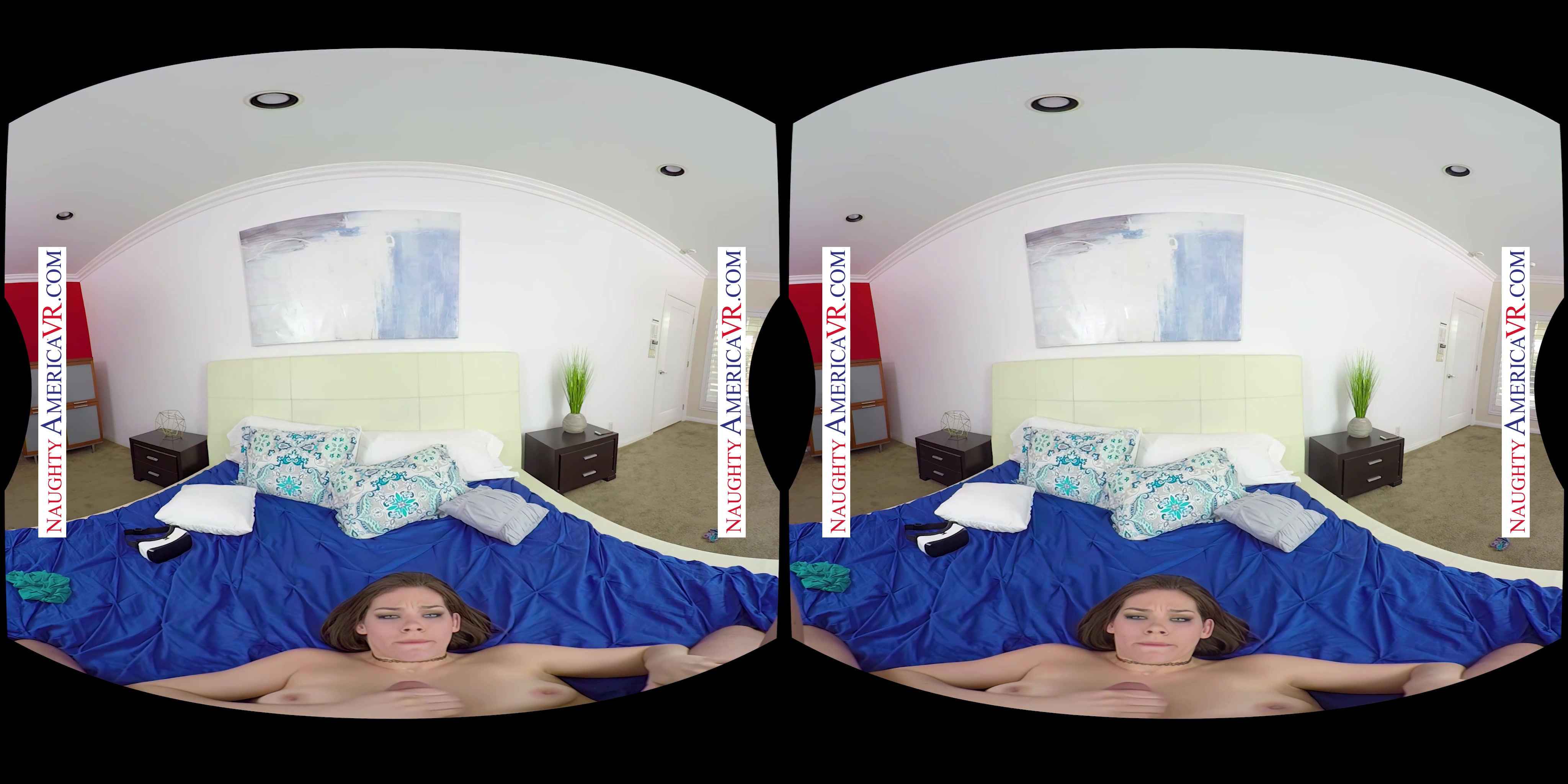 Your sexy girlfriend Kimber Woods finds your VR headset and wants to try out something Naughty with you